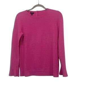 Talbots fuchsia lamb wool mix pull over bell cuffs sweater size S